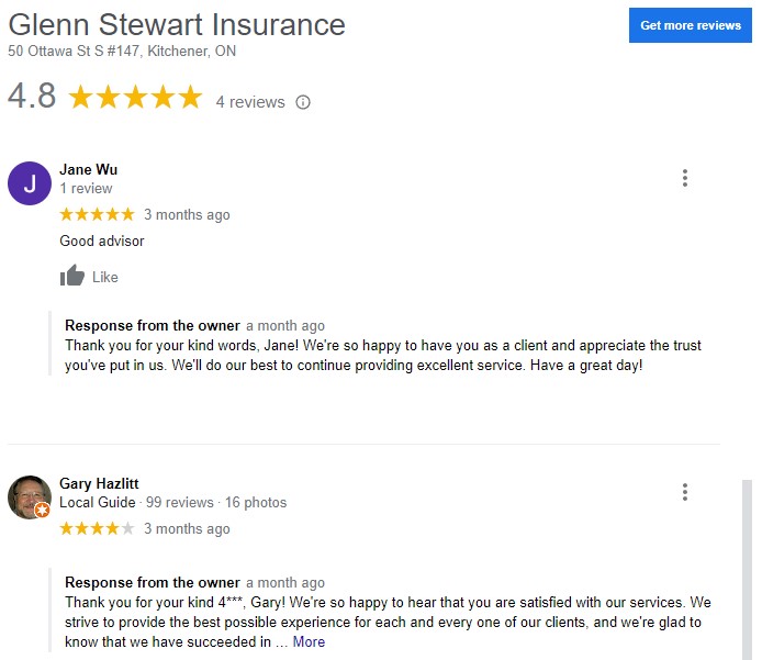 Glenn Stewart Google Review